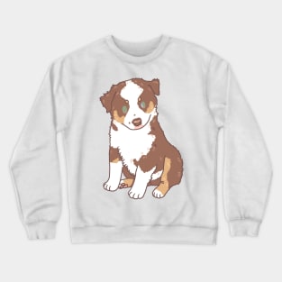 Red Tri Aussie Puppy Crewneck Sweatshirt